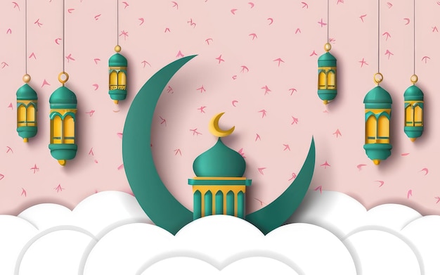 Ramadã fundo papel estilo de arte