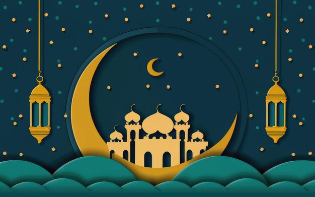 Ramadã fundo papel estilo de arte