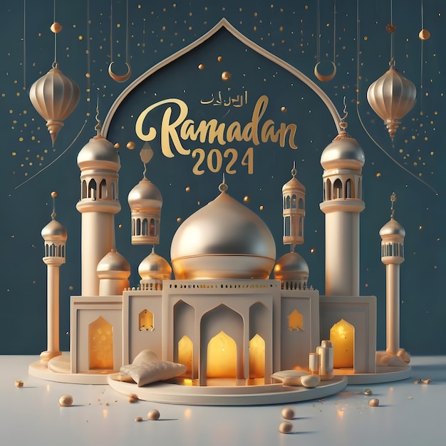 Foto ramadan 2024 schöne musken entwerfen iftar im ramadan