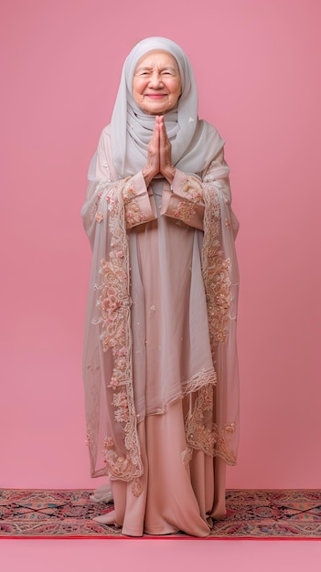 Ramadan alte muslimische Frau steht und betet