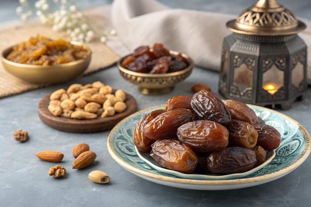 Ramadán como un alimento de Iftar servido en