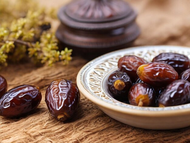 Ramadan_concept_closeup_of_dates_fruit_with_beautiful Grátis