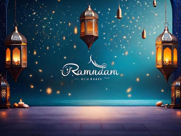 Ramadan eid mubarak fondo islámico generado por la IA