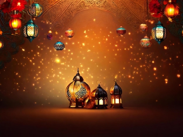 Ramadan eid mubarak fondo islámico generado por la IA