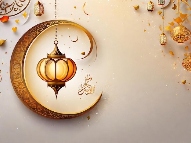 Ramadan eid mubarak fondo islámico generado por la IA