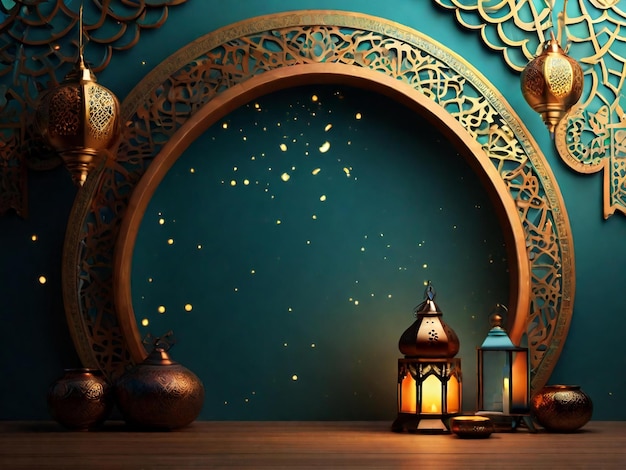 Ramadan eid mubarak fondo islámico generado por la IA