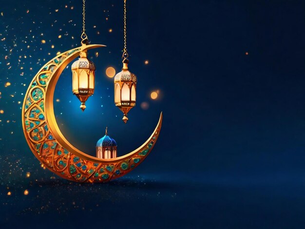 Ramadan eid mubarak fondo islámico generado por la IA