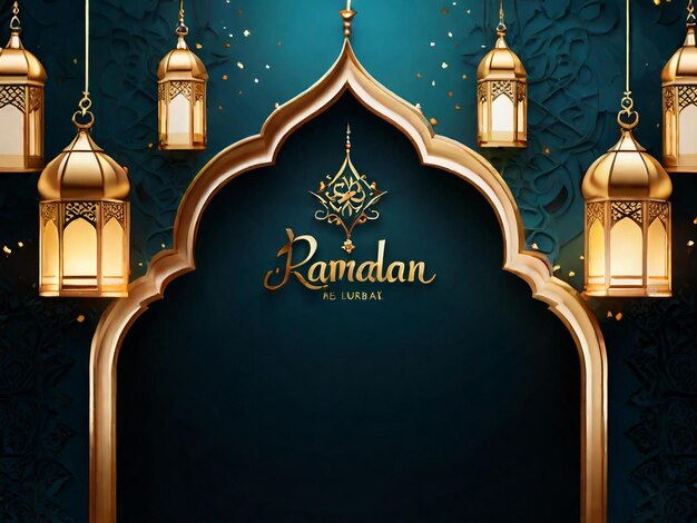 Foto ramadan eid mubarak fondo islámico generado por la ia