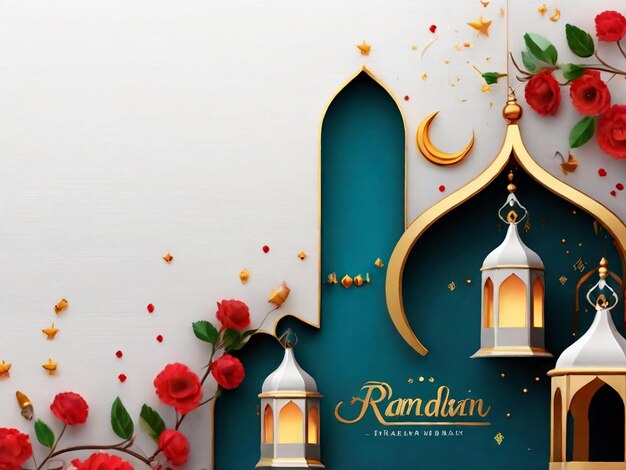 Foto ramadan eid mubarak fondo islámico generado por la ia