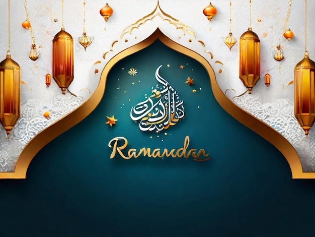 Foto ramadan eid mubarak fondo islámico generado por la ia