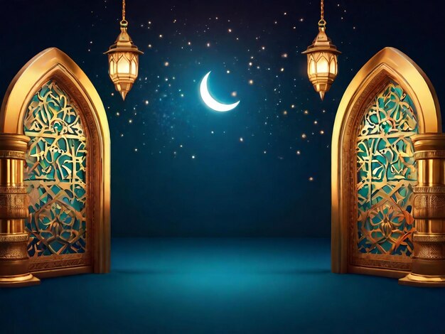 Foto ramadan eid mubarak fondo islámico generado por la ia