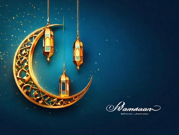 Ramadan eid mubarak fondo islámico generado por la IA