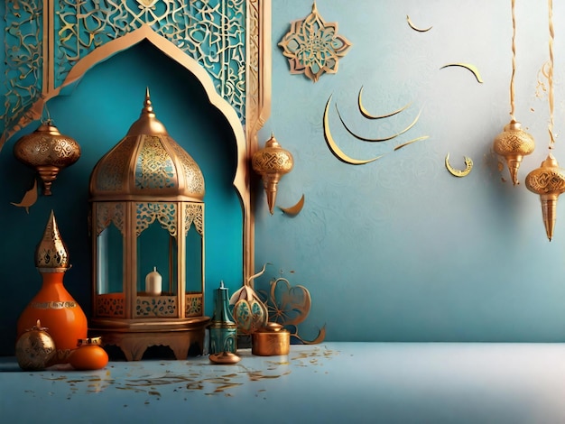 Ramadan eid mubarak fundo islâmico gerado pela IA