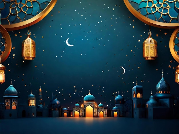 Ramadan eid mubarak fundo islâmico gerado pela IA