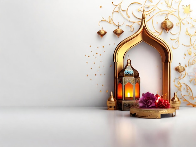 Ramadan Eid Mubarak islamischer Hintergrund, erzeugt von KI