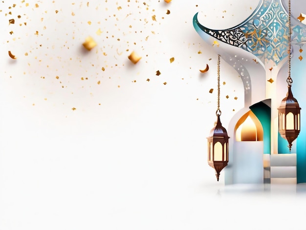 Ramadan Eid Mubarak islamischer Hintergrund, erzeugt von KI