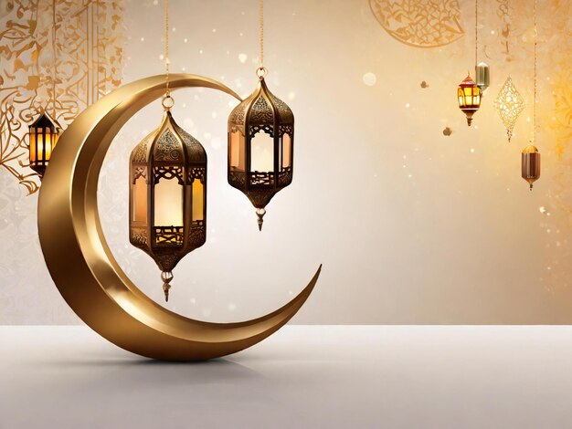 Ramadan Eid Mubarak islamischer Hintergrund, erzeugt von KI