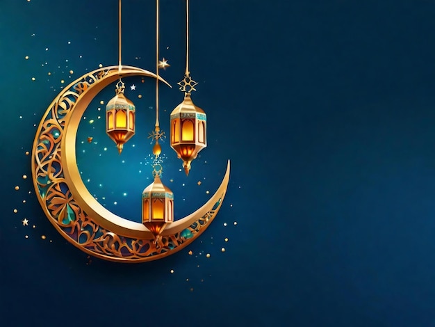 Ramadan Eid Mubarak islamischer Hintergrund, erzeugt von KI