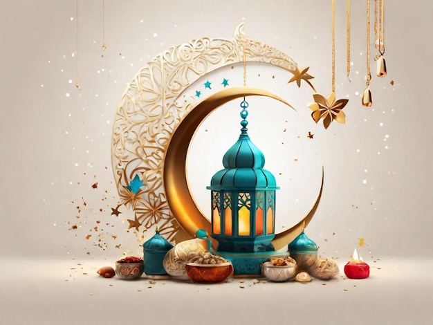 Ramadan eid mubarak islamischer Hintergrund, generiert von AI