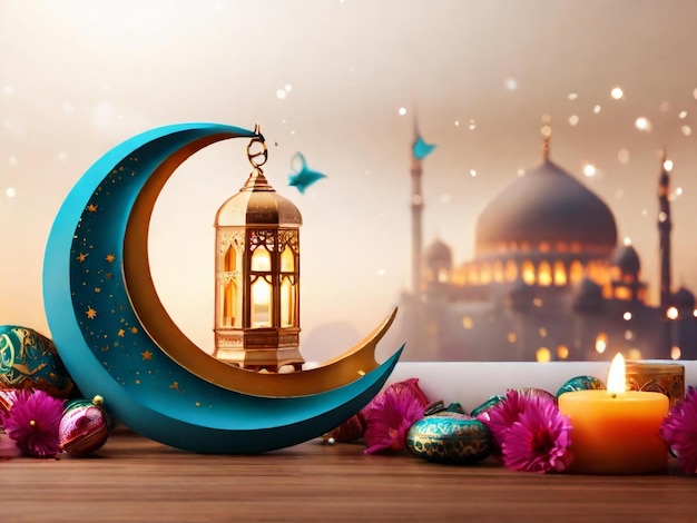 Ramadan eid mubarak islamischer Hintergrund, generiert von AI