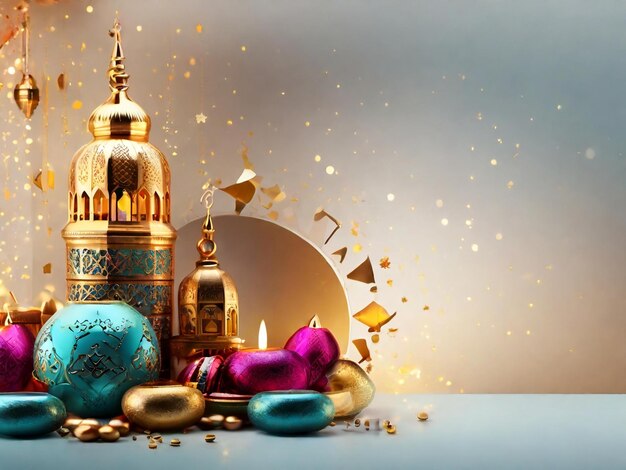 Ramadan Eid Mubarak islamischer Hintergrund, generiert von KI