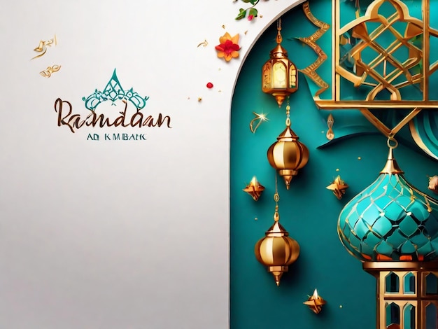 Ramadan Eid Mubarak islamischer Hintergrund, generiert von KI