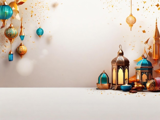 Ramadan Eid Mubarak islamischer Hintergrund, generiert von KI