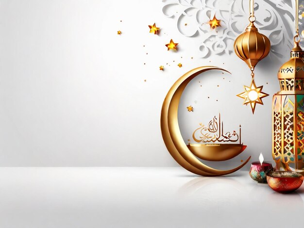 Ramadan Eid Mubarak islamischer Hintergrund, generiert von KI