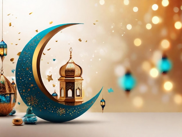 Ramadan Eid Mubarak islamischer Hintergrund, generiert von KI