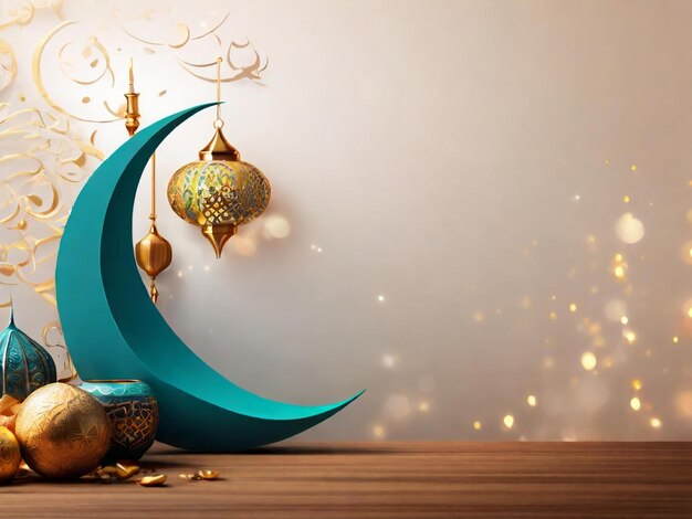 Ramadan Eid Mubarak islamischer Hintergrund, generiert von KI