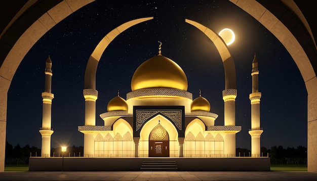 ramadan fundo bonito com espaço de cópia generativo ai