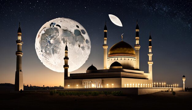 ramadan fundo bonito com espaço de cópia generativo ai