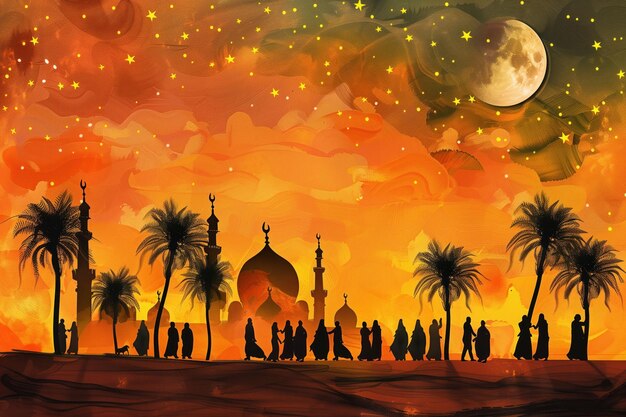 Foto ramadan-grüßkarten-generative ki