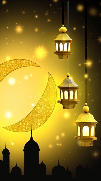 Ramadan-Hintergrund in gelb