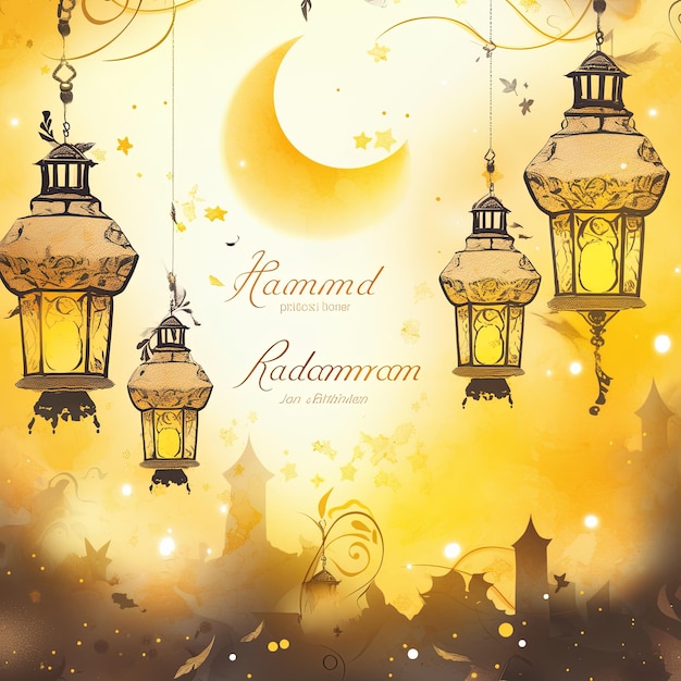 Ramadan-Hintergrund in gelb