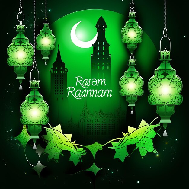 Ramadan-Hintergrund in Grün