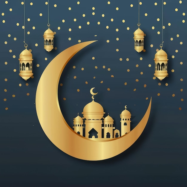 Ramadan-Hintergrund Papierkunststil