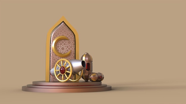 Ramadán kareem 3D Fondo ilustración 3d