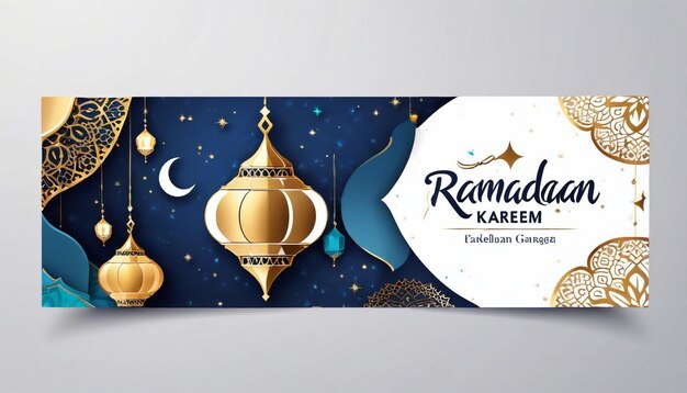 Ramadán Kareem árabe plantilla de diseño de portada de Facebook