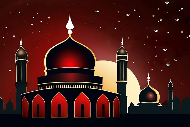 Ramadan Kareem arte saudações mesquita ai gerado