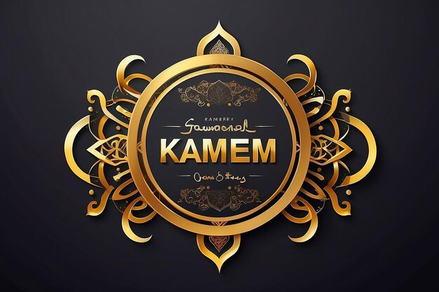 Foto ramadan kareem bandeira de saudação dourada modelo de design de ilustração com elemento 3d dourado 2024