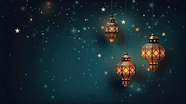 Ramadan Kareem Begrüßung Hintergrund islamisches Illustrationsdesign Vintage Straßenlampe