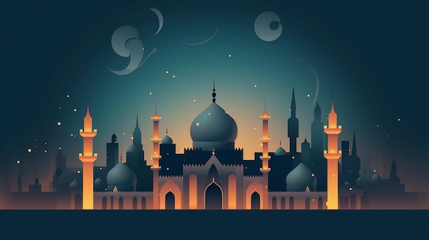 Ramadan kareem caligrafia árabe fundo de cartão de saudação islâmico Generative AI