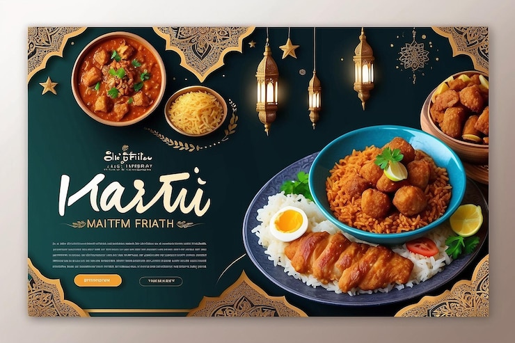 Foto ramadán kareem cena de iftar plantilla de publicación en las redes sociales islámicas