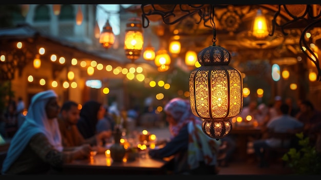 Foto ramadan kareem com datas premium e xícara de café árabe