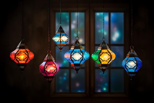 Ramadan Kareem dekorative arabische Lampen Hintergrund