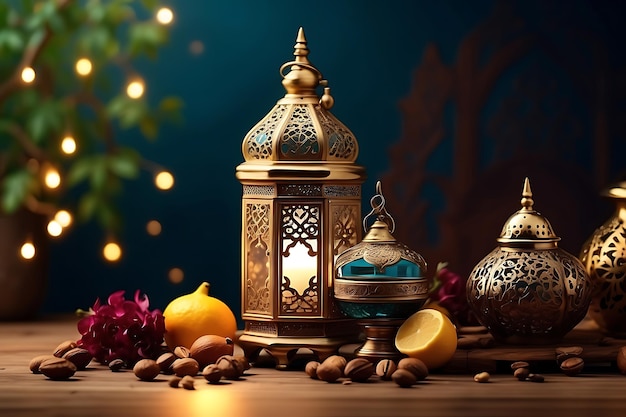 Ramadan Kareem dekorative arabische Lampen Hintergrund