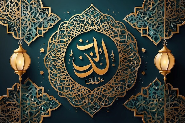 Ramadan kareem desenho de fundo islâmico com caligrafia árabe e ornamento