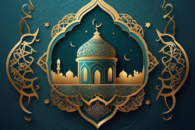 Ramadan kareem desenho de fundo islâmico com caligrafia árabe