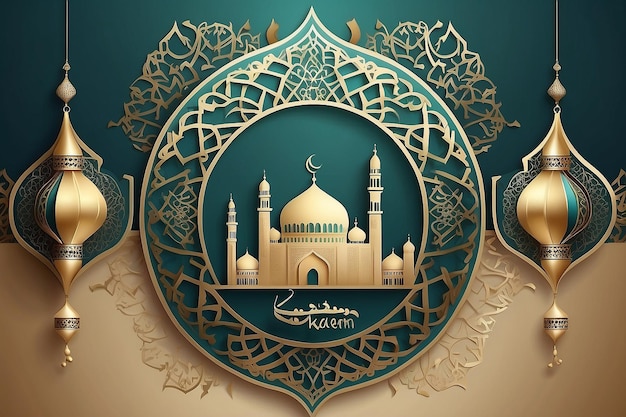 Ramadan kareem diseño de fondo islámico con caligrafía árabe y ornamento